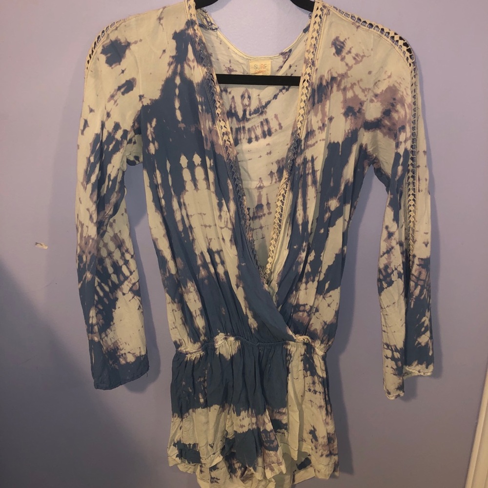 Tye dye long sleeve romper